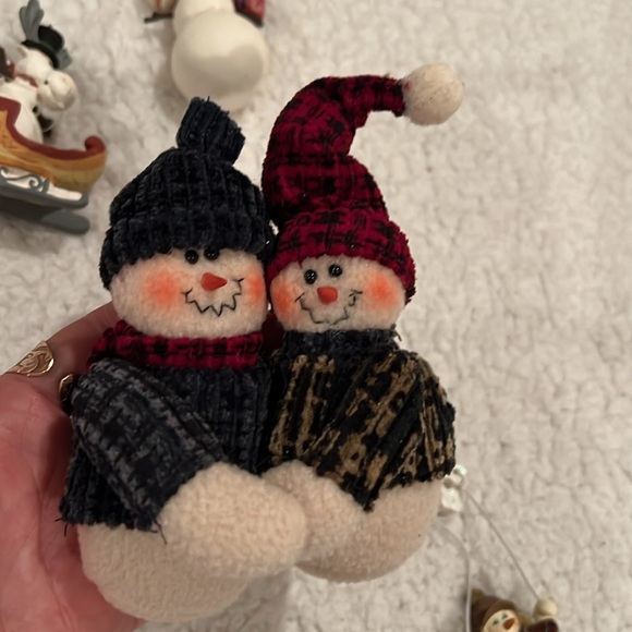 Set of 4 Holiday Christmas Tree decorations ornaments Assorted Snowmen - Picture 4 of 8